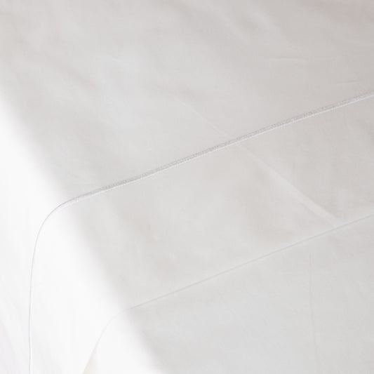 600TC 100% ORGANIC COTTON EMBROIDERED SHEET SET - WHITE