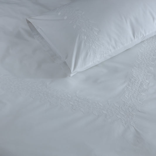 POSIE LANE 200 TC PERCALE 100% ORGANIC COTTON EMBROIDERED DUVET COVER SET