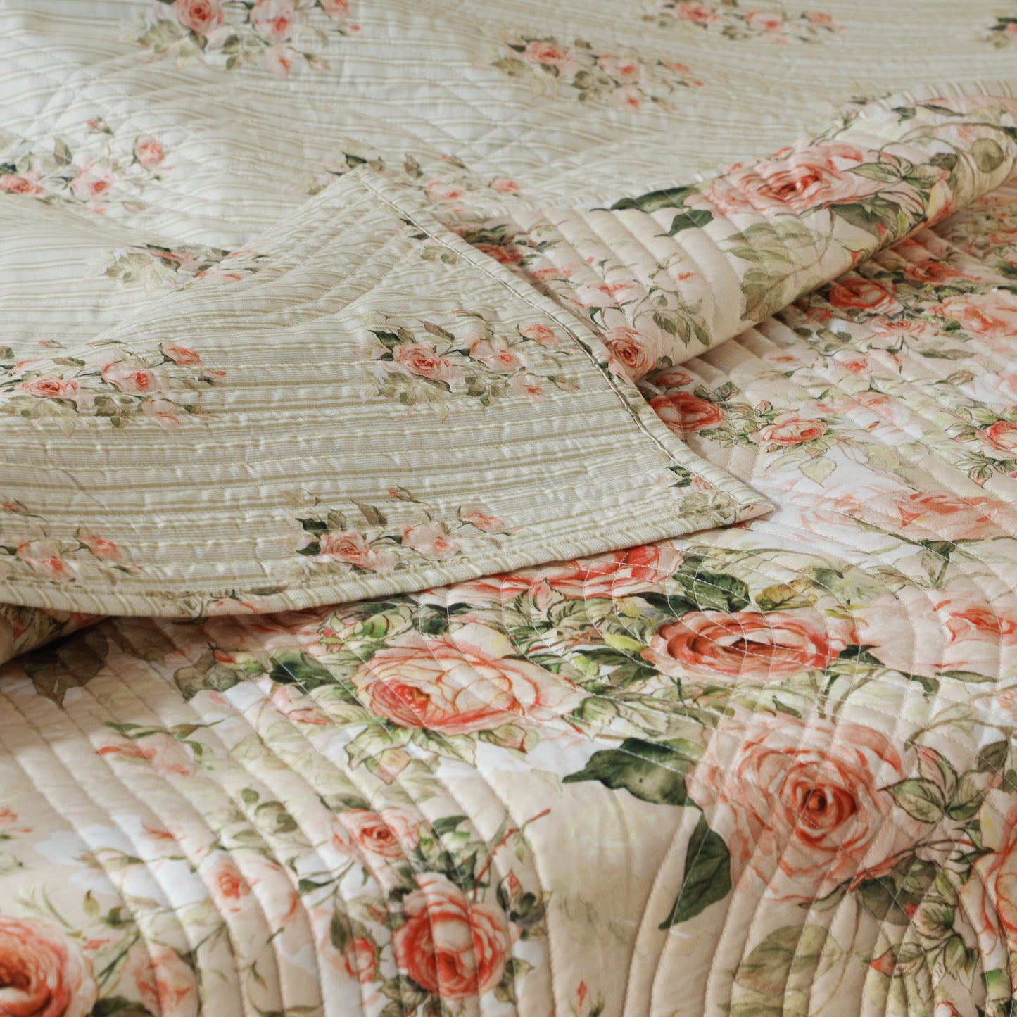 ROSETTE COTTON PERCALE REVERSIBLE DOHAR SET