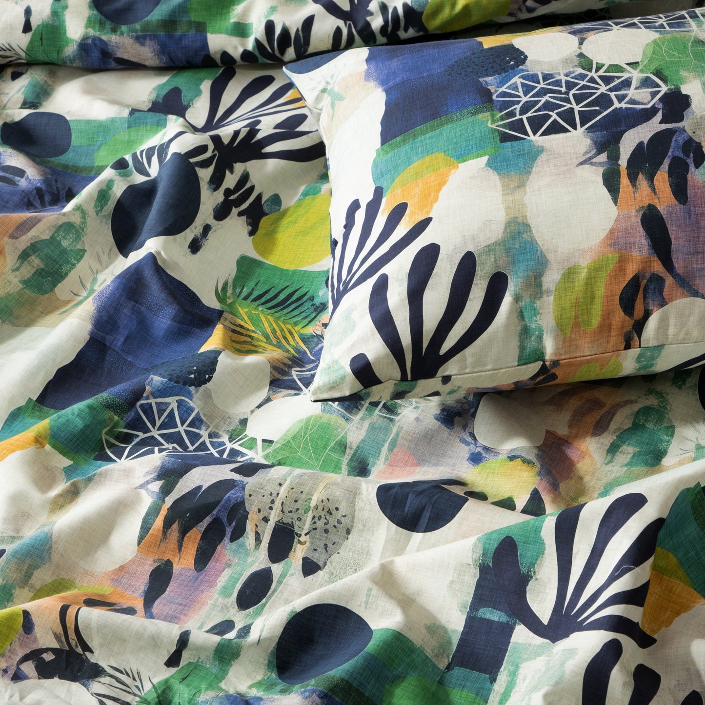 SAFARI PERCALE 100% COTTON ORGANIC PRINTED DUVET COVER SET