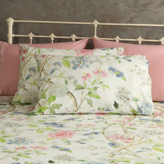 200TC PERCALE ORGANIC PRINTED SHEET SET - SUMMER FLORAL