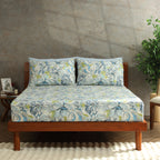 200TC PERCALE ORGANIC PRINTED SHEET SET - MEANDERING BLOSSOMS