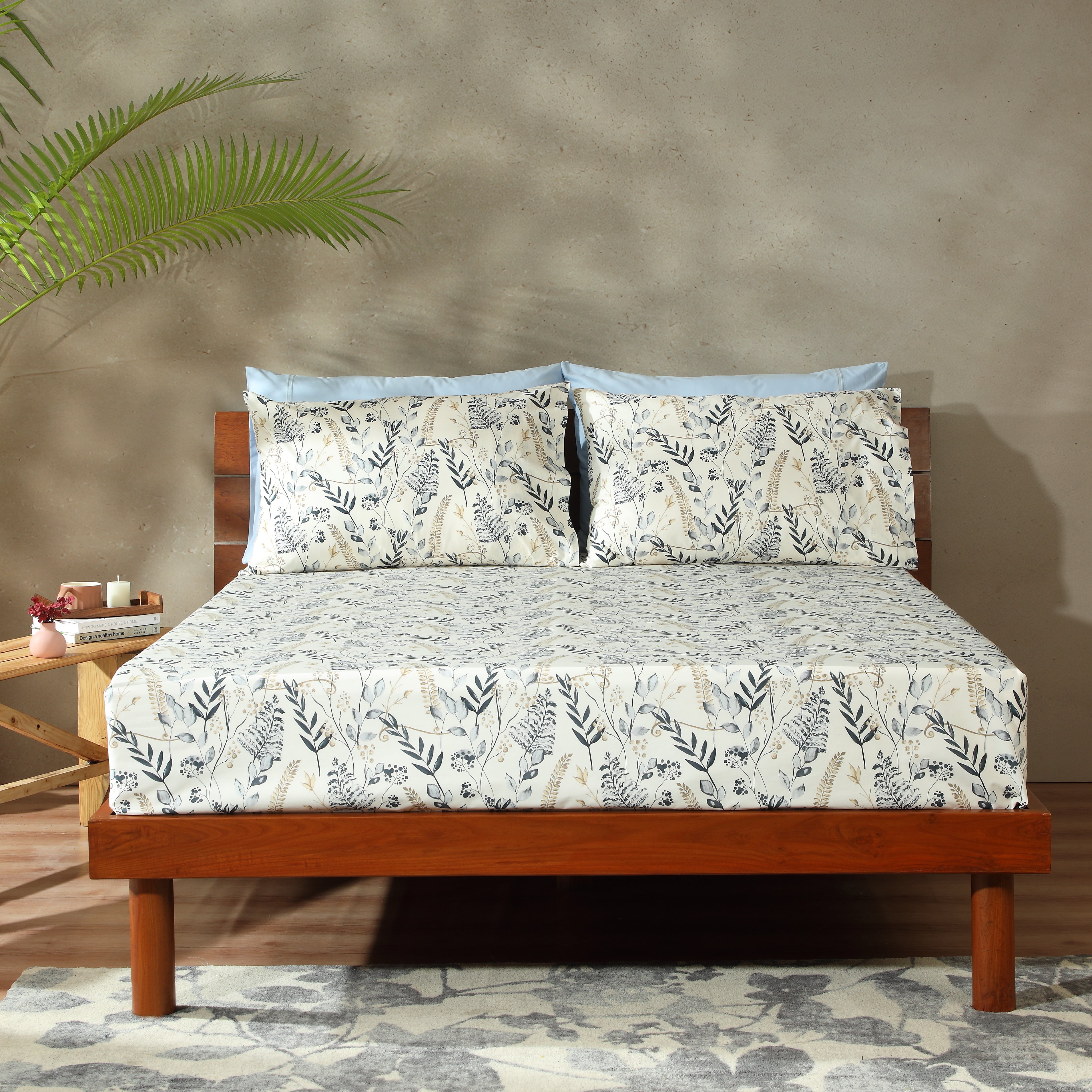 200TC PERCALE ORGANIC PRINTED SHEET SET - FOREST DANCE