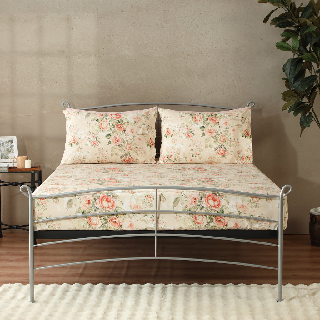 200TC PERCALE ORGANIC PRINTED SHEET SET - ROSETTE