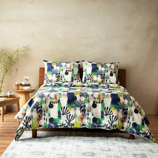 SAFARI PERCALE 100% COTTON ORGANIC PRINTED DUVET COVER SET