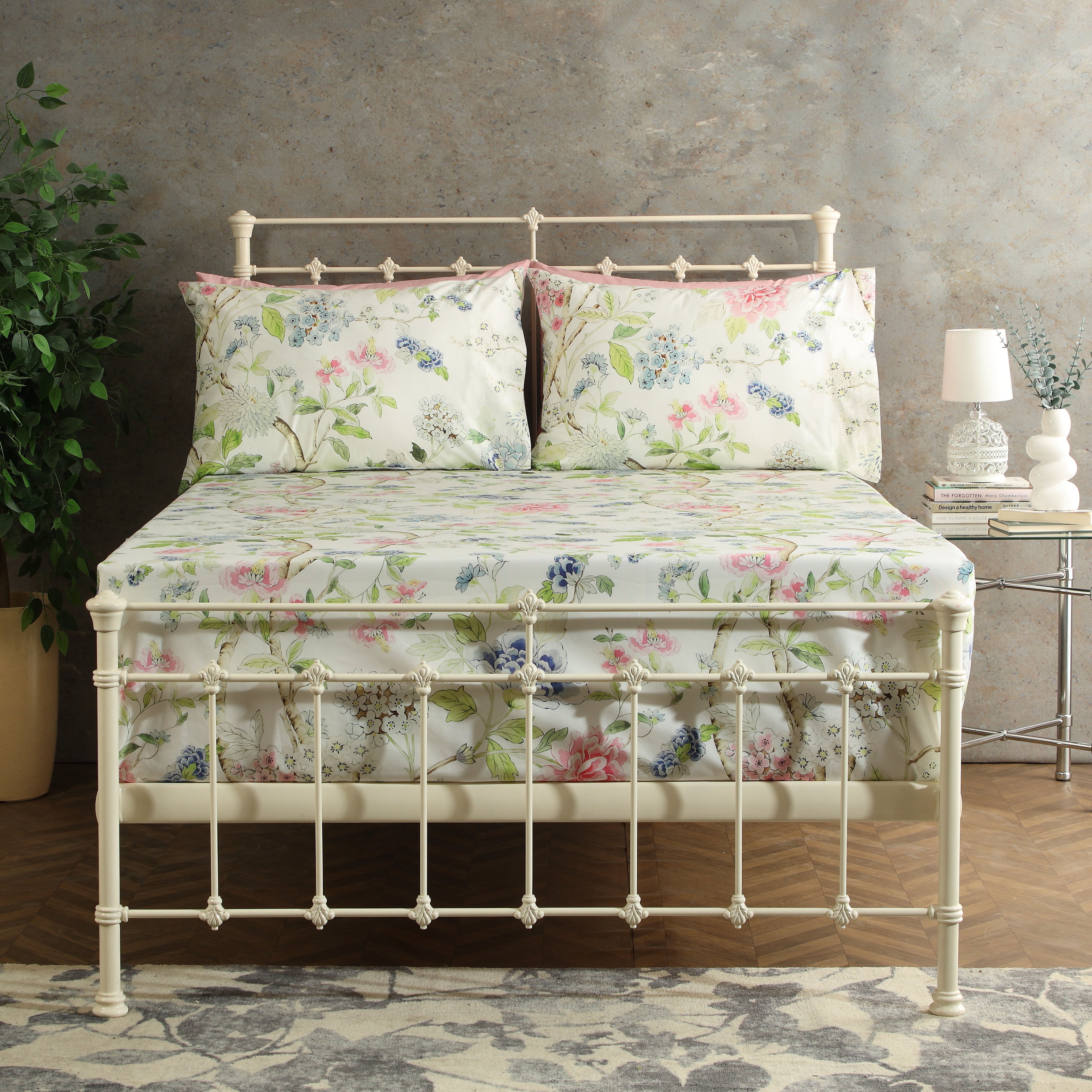 200TC PERCALE ORGANIC PRINTED SHEET SET - SUMMER FLORAL