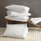 200TC WHITE ORGANIC COTTON EMBROIDERED SHEET SET - DUNE ON WHITE