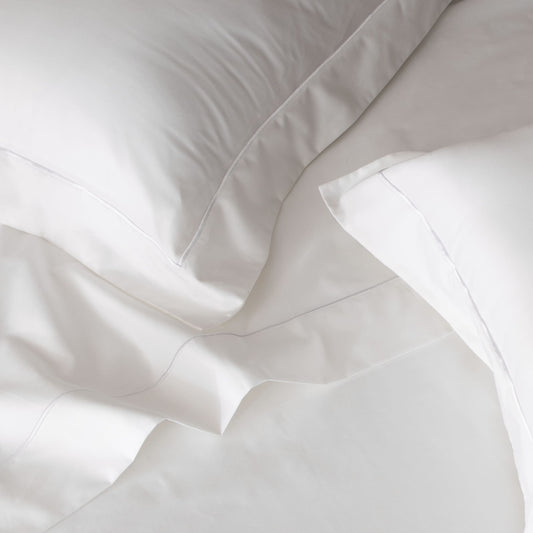 600TC 100% COTTON ORGANIC EMBROIDERED SHEET SET - WHITE