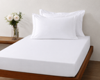 ORGANIC COTTON 600TC FITTED SHEET SET - WHITE