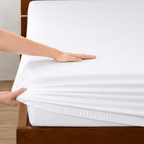BAMBOO COTTON 300TC FITTED SHEET SET - WHITE