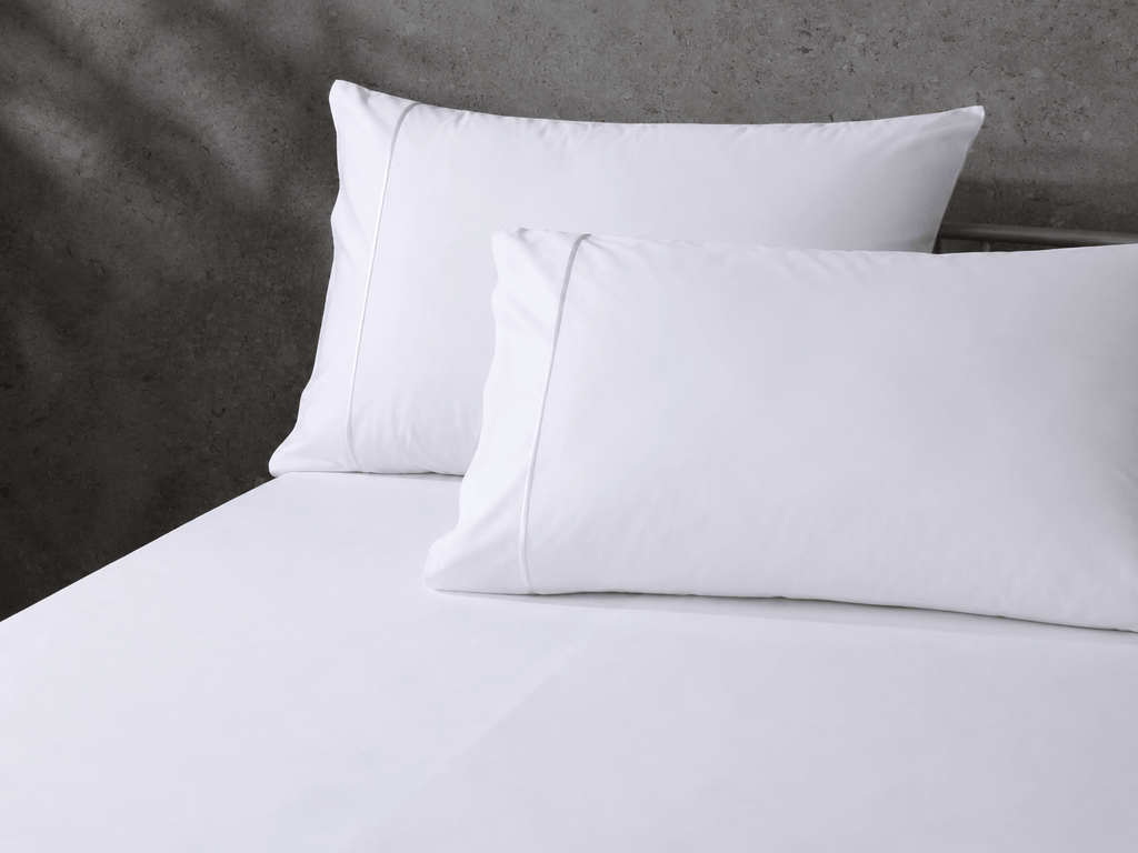 BAMBOO COTTON 300TC FITTED SHEET SET - WHITE