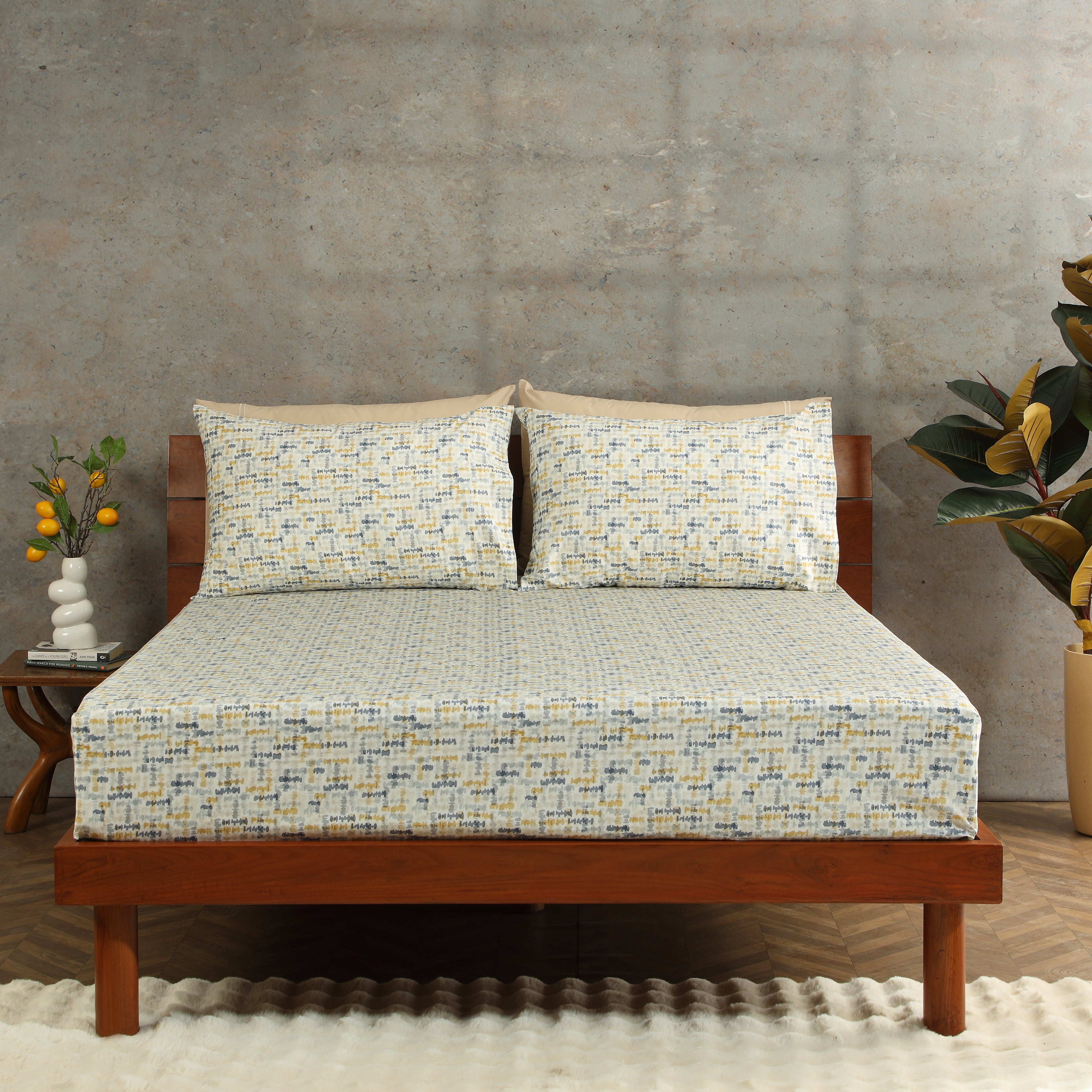 200TC PERCALE ORGANIC PRINTED SHEET SET - CONFETTI