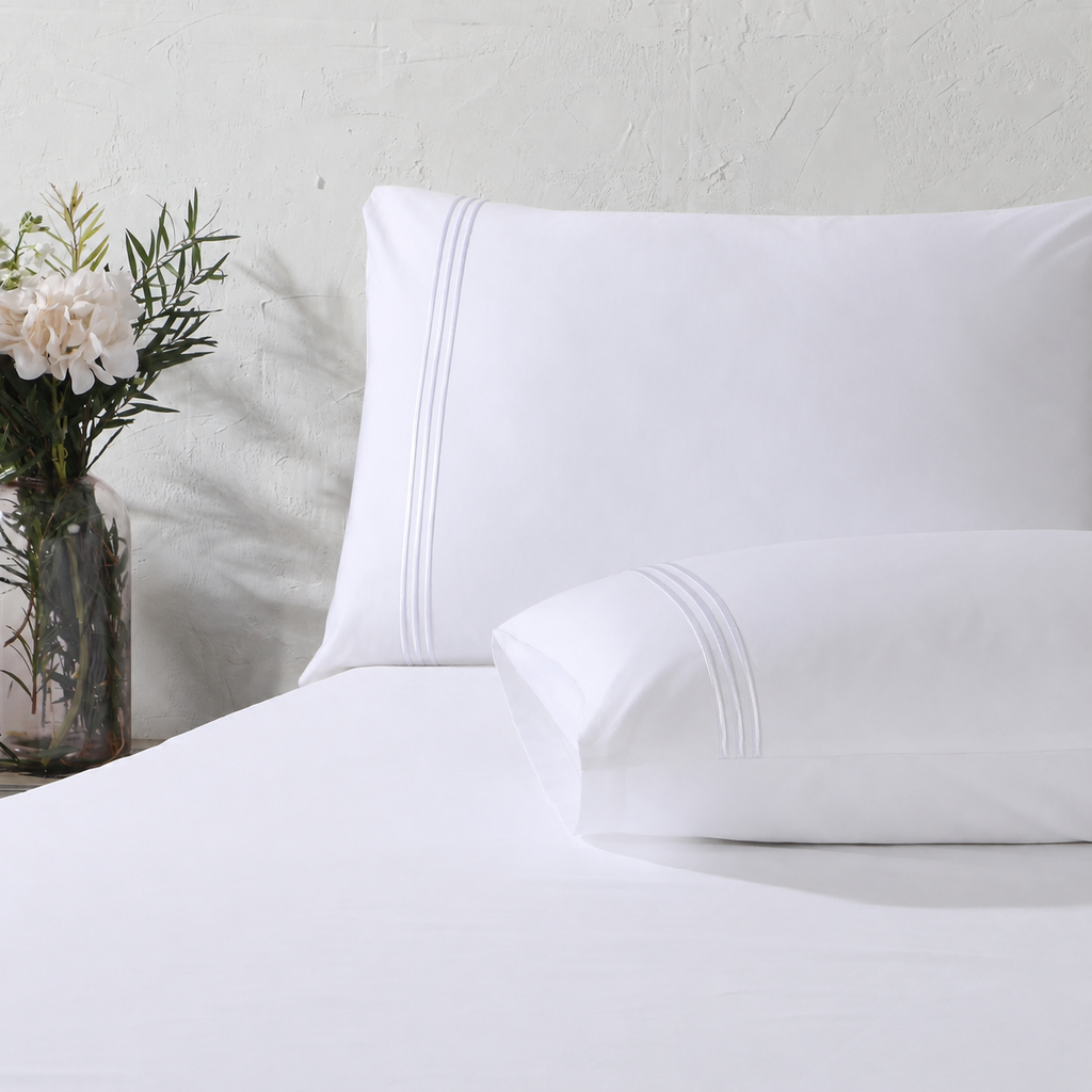 ORGANIC COTTON 1000TC WHITE FITTED SHEET SET