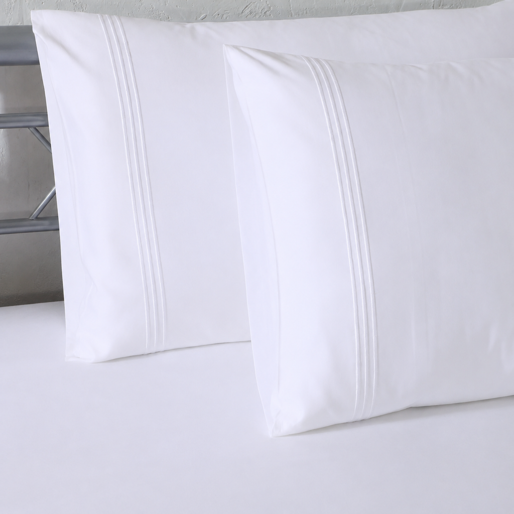 ORGANIC COTTON 1000TC WHITE FITTED SHEET SET