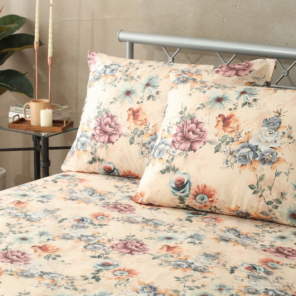 ORGANIC COTTON 200TC PERCALE PRINTED SHEET SET - MIA