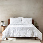 Diamond Rhapsody — organic cotton percale handcrafted rouched diamonds duvet cover set, 200 TC