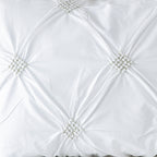 Diamond Rhapsody — organic cotton percale handcrafted rouched diamonds, 200TC, detailed view
