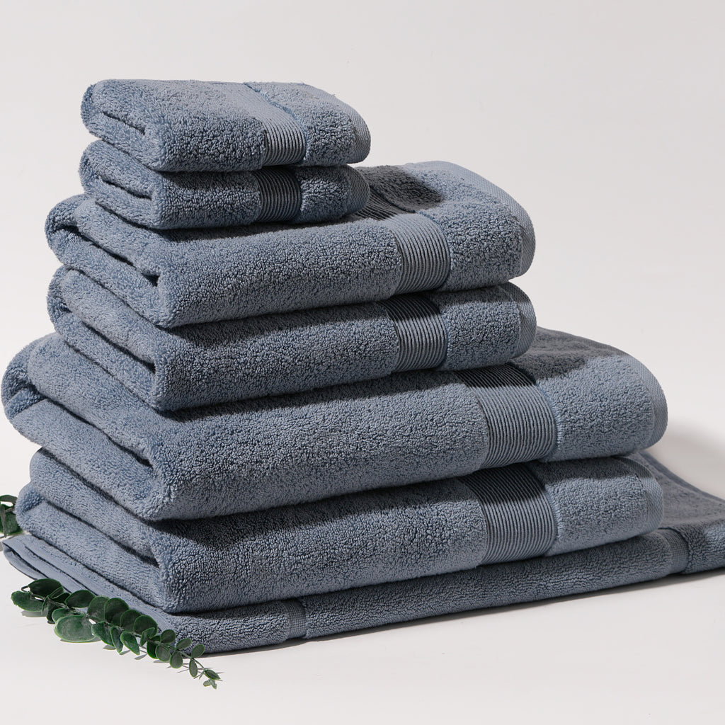 ORGANIC TOWELS 650 GSM "THE FULL HOUSE" SET - DENIM