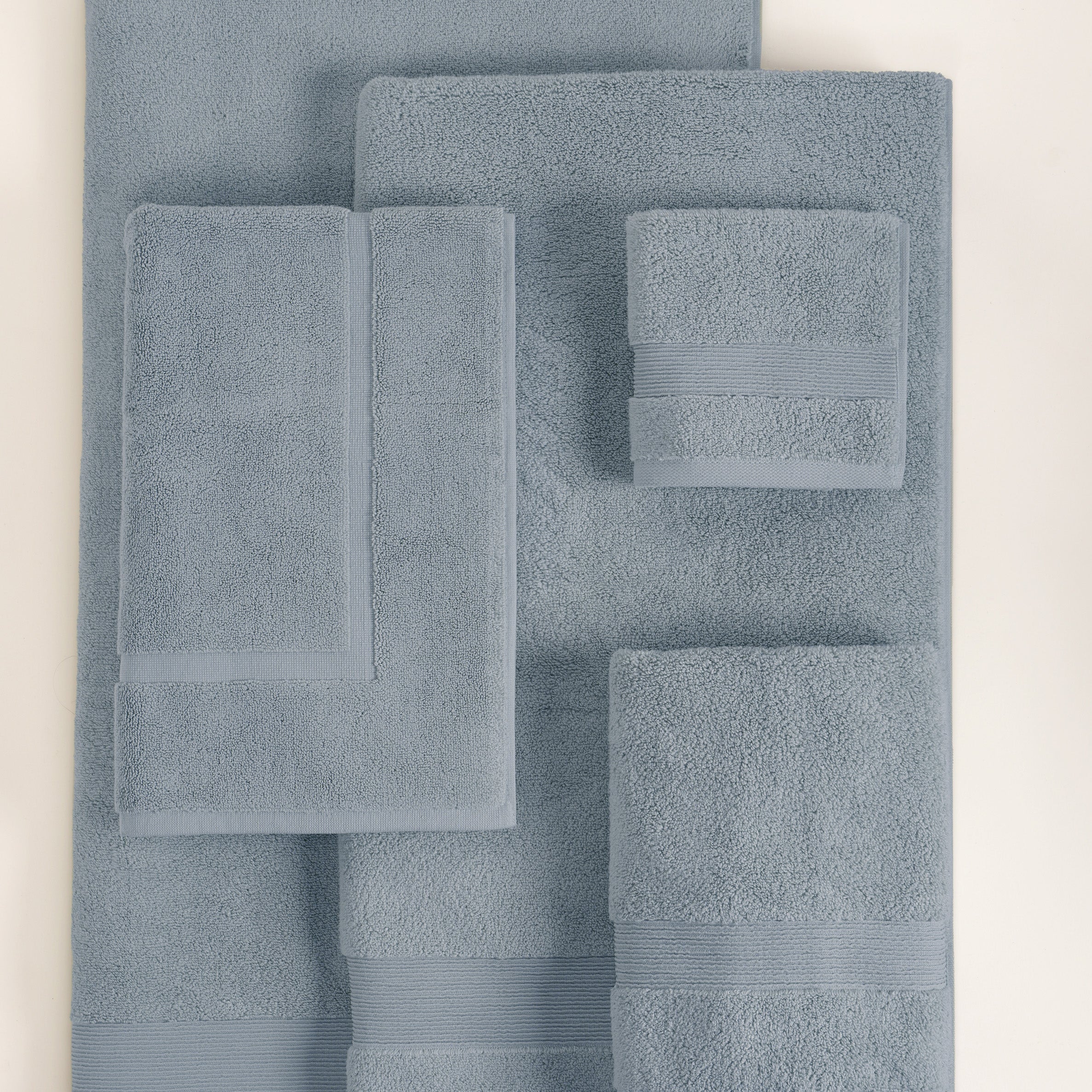 ORGANIC COTTON 650 GSM FACE & HAND TOWEL SET  - DENIM