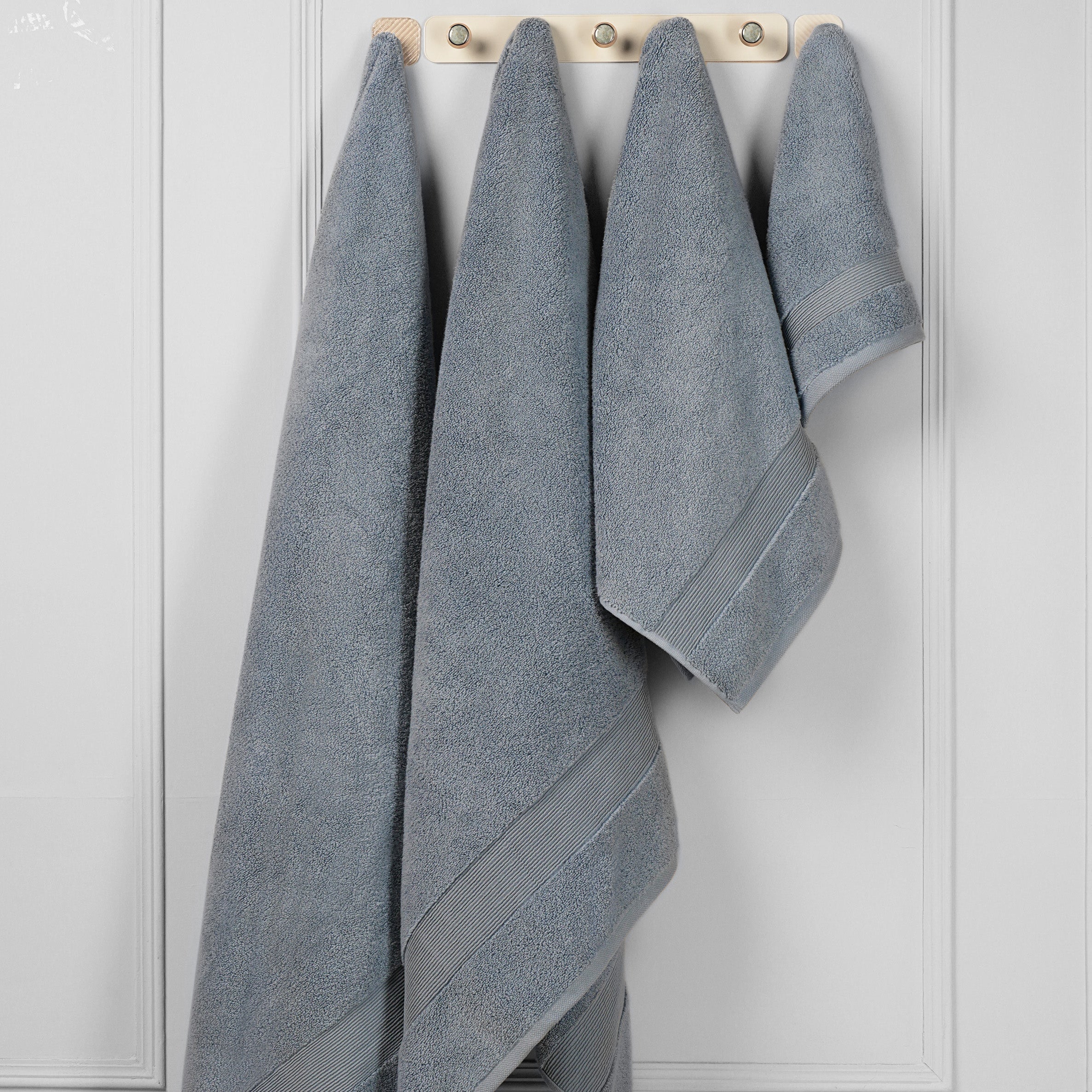 ORGANIC COTTON 650 GSM FACE & HAND TOWEL SET  - DENIM