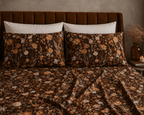 ORGANIC COTTON 200TC PRINTED FITTED SHEET SET - EMBER GARDEN