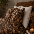 ORGANIC COTTON 200TC PRINTED FITTED SHEET SET - EMBER GARDEN