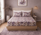 ORGANIC COTTON 200TC PRINTED FITTED SHEET SET - FLUTTER