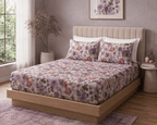 ORGANIC COTTON 200TC PRINTED FITTED SHEET SET - FLUTTER