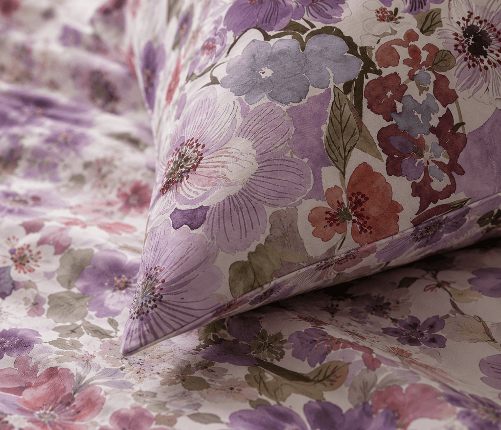 ORGANIC COTTON 200TC PRINTED FITTED SHEET SET - FLUTTER