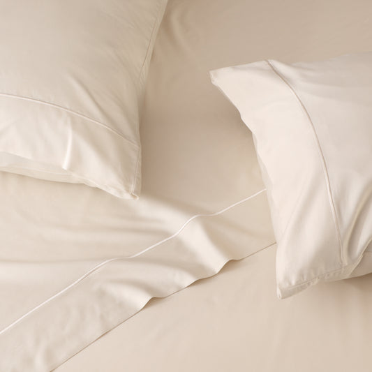 300TC BAMBOO COTTON EMBROIDERED SHEET SET - IVORY