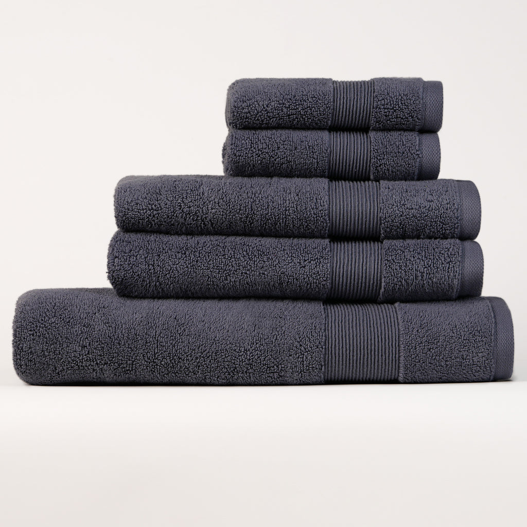 ORGANIC TOWELS 650 GSM "THE ESSENTIALS" SET - INDIGO
