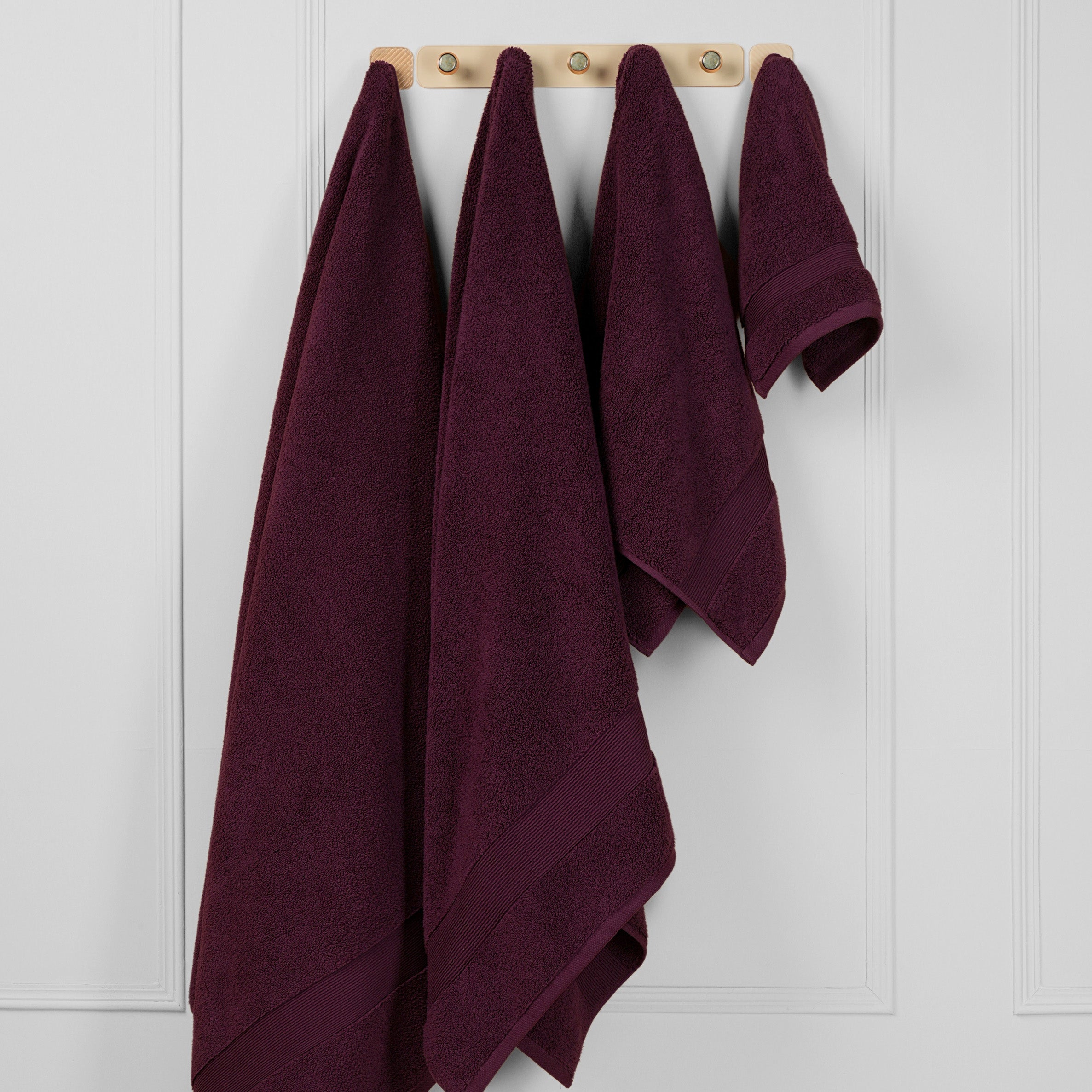 ORGANIC COTTON 650 GSM FACE & HAND TOWEL SET  - ITALIAN PLUM
