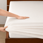 BAMBOO COTTON 300TC FITTED SHEET SET - IVORY