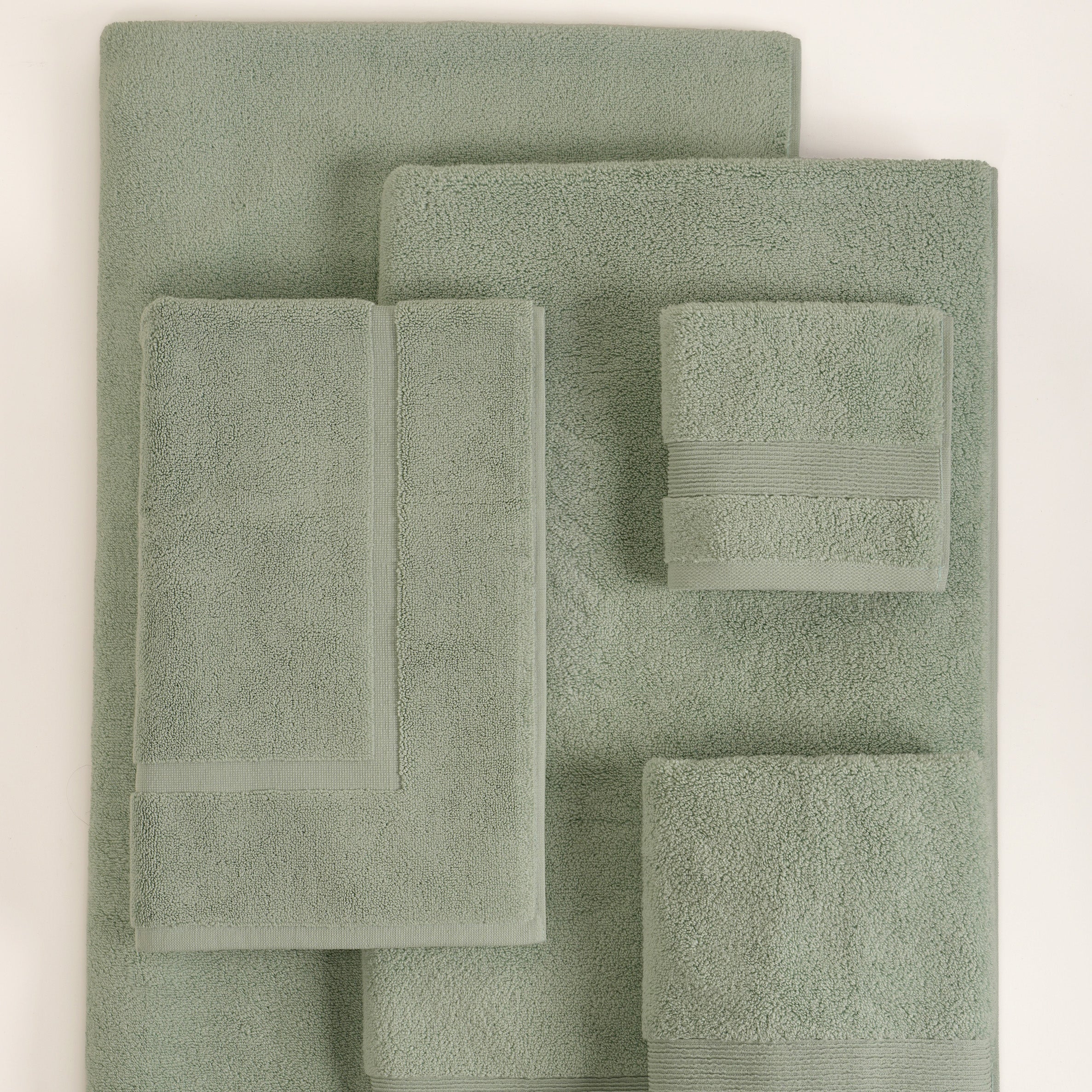 ORGANIC COTTON 650 GSM FACE & HAND TOWEL SET  - JADE