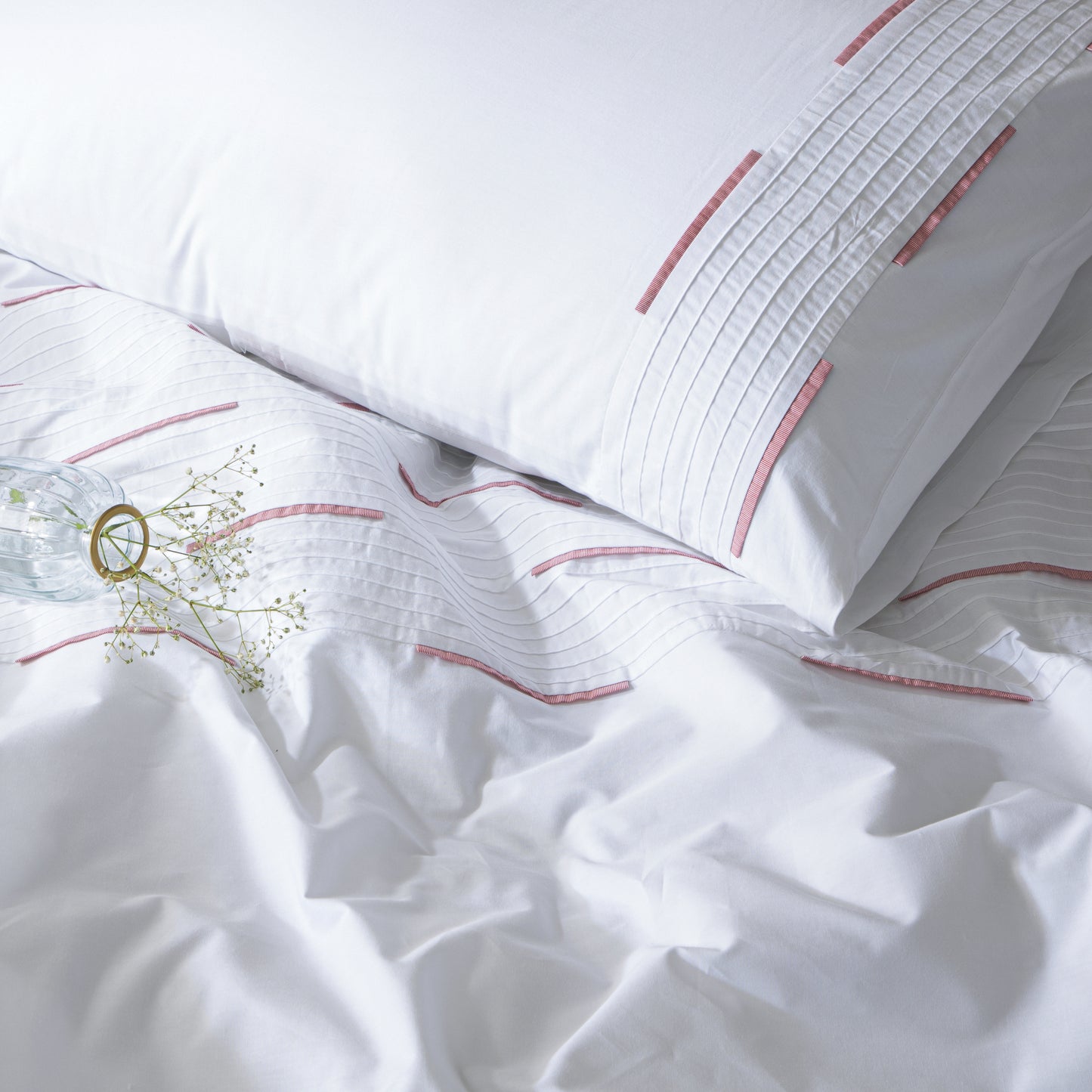 LINETTE 200 TC PERCALE 100% ORGANIC COTTON EMBROIDERED DUVET COVER SET