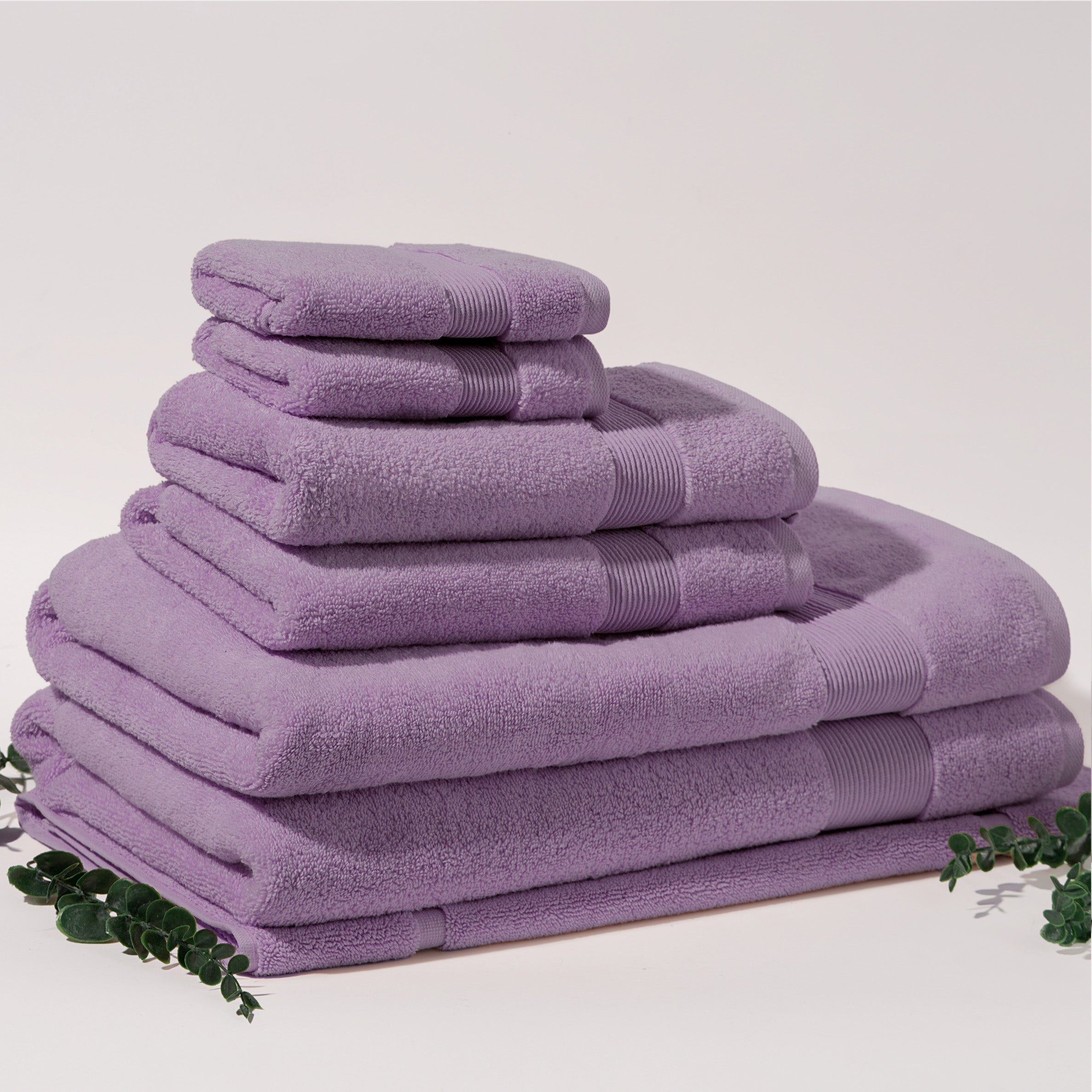 ORGANIC TOWELS 650 GSM "THE FULL HOUSE" SET - LILAC BREEZE
