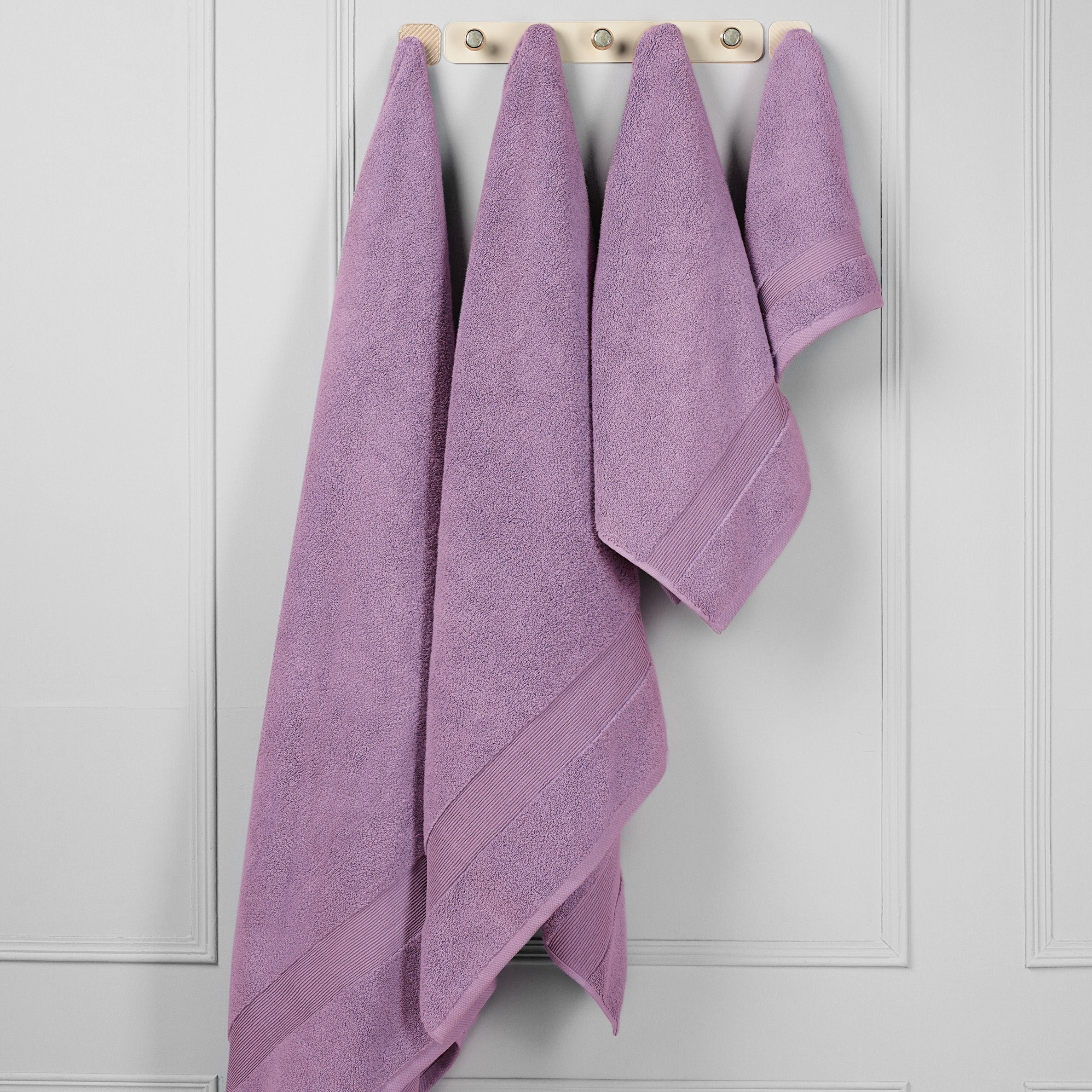 ORGANIC COTTON 650 GSM FACE & HAND TOWEL SET  - LILAC BREEZE