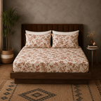 ORGANIC COTTON 200TC PRINTED FITTED SHEET SET - LIMA
