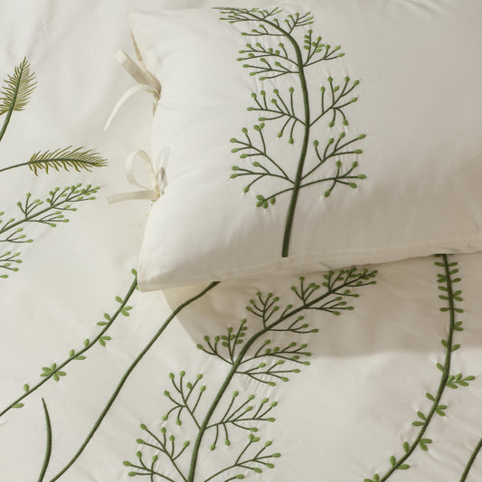 PALMA PERCALE 100% COTTON ORGANIC EMBROIDERED DUVET COVER SET