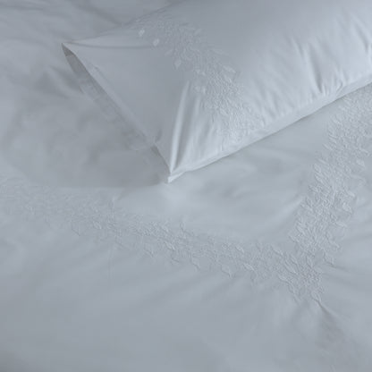 POSIE LANE PERCALE 100% COTTON ORGANIC EMBROIDERED DUVET COVER SET
