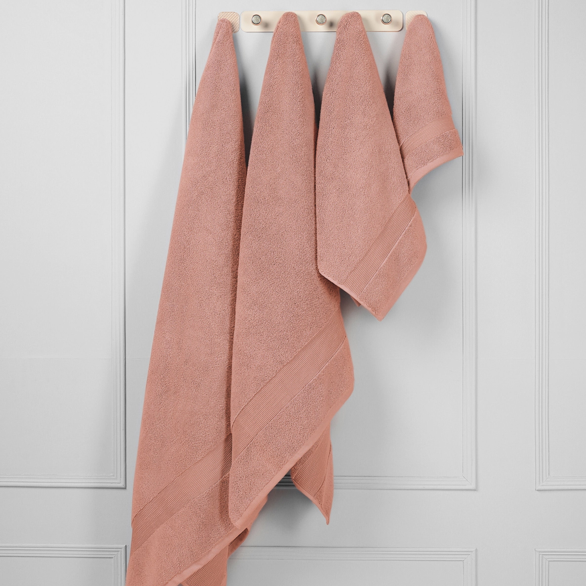 ORGANIC COTTON 650 GSM FACE & HAND TOWEL SET  - PALE BLUSH