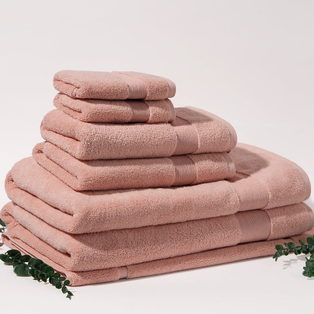 ORGANIC TOWELS 650 GSM "THE FULL HOUSE" SET - PALE BLUSH