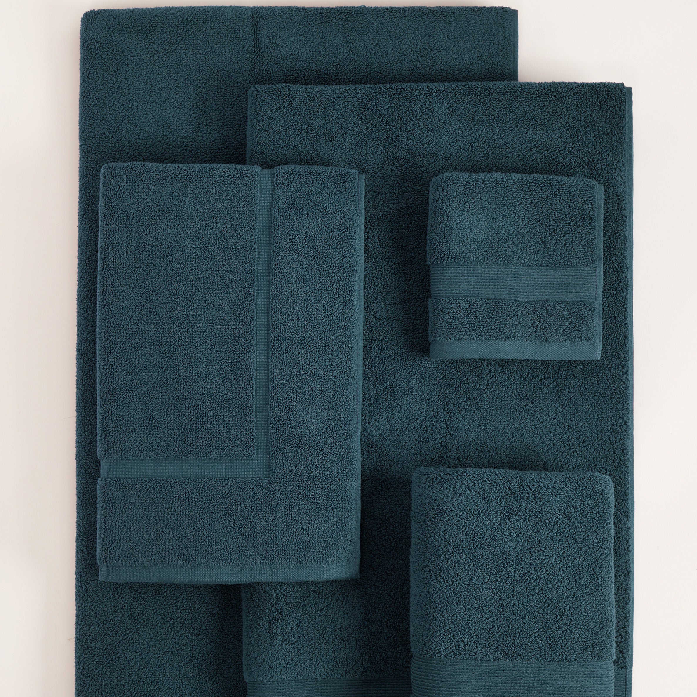 ORGANIC COTTON 650 GSM FACE & HAND TOWEL SET  - PEACOCK