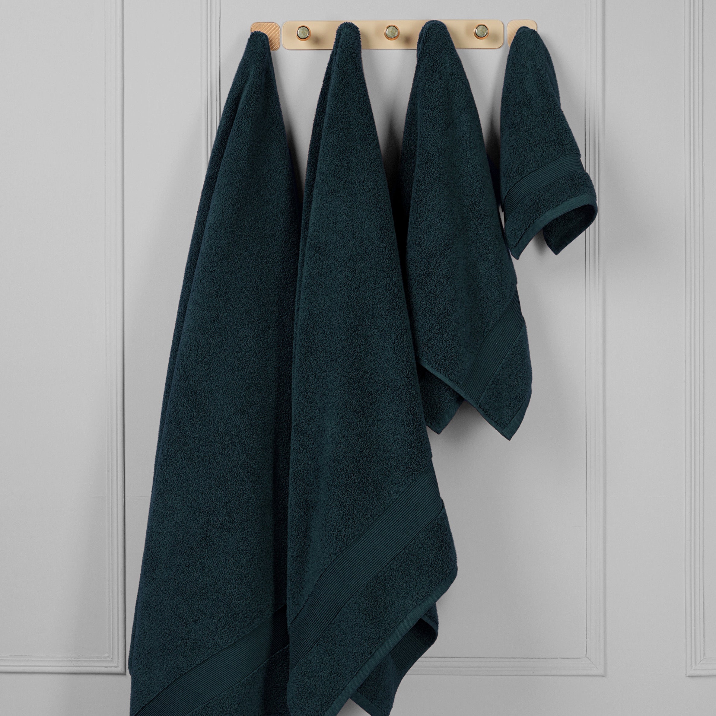 ORGANIC COTTON 650 GSM FACE & HAND TOWEL SET  - PEACOCK