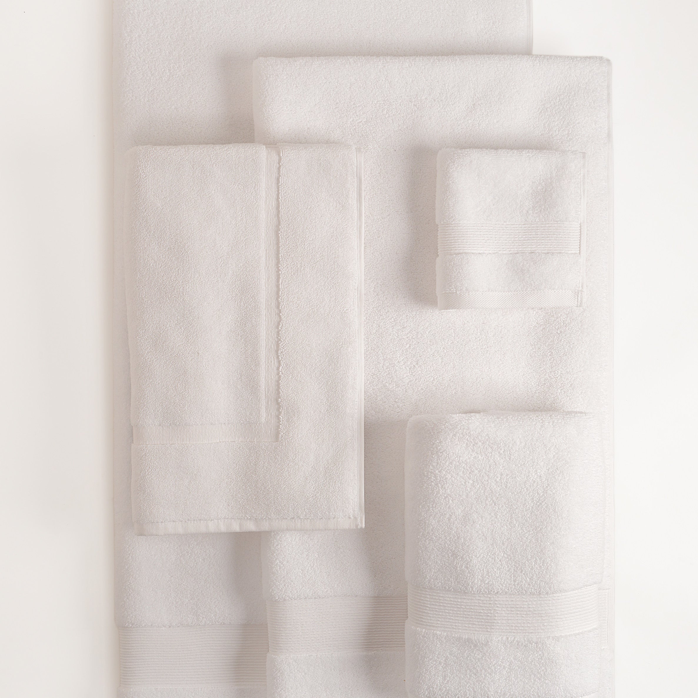 ORGANIC COTTON 650 GSM FACE & HAND TOWEL SET  - PEARL WHITE
