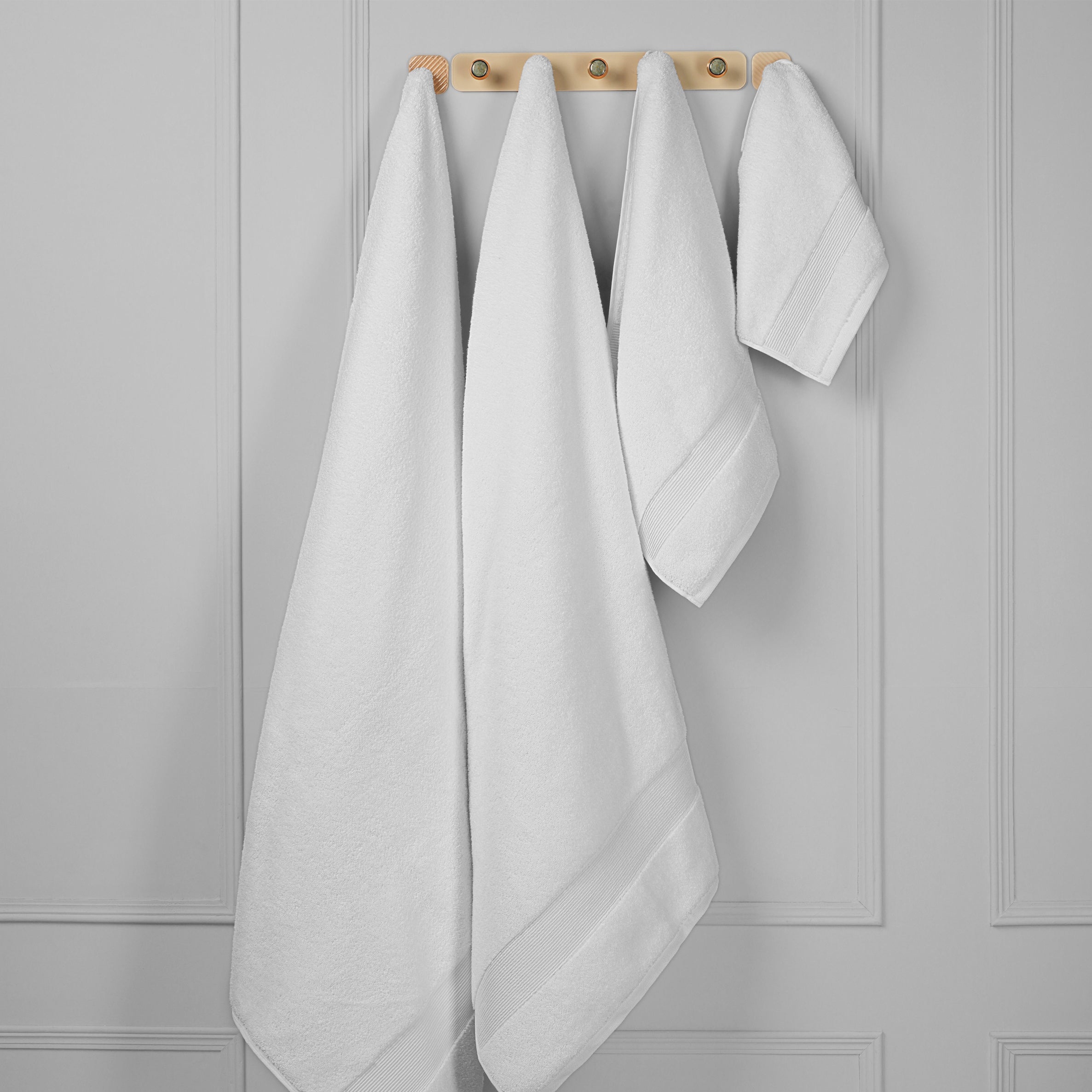 ORGANIC COTTON 650 GSM FACE & HAND TOWEL SET  - PEARL WHITE