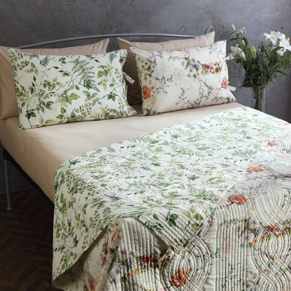organic luxury reversible dohar with matching reversible pillowcases.