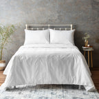 ORGANIC COTTON EMBROIDERED 200TC PERCALE DUVET COVER SET - BARRIE