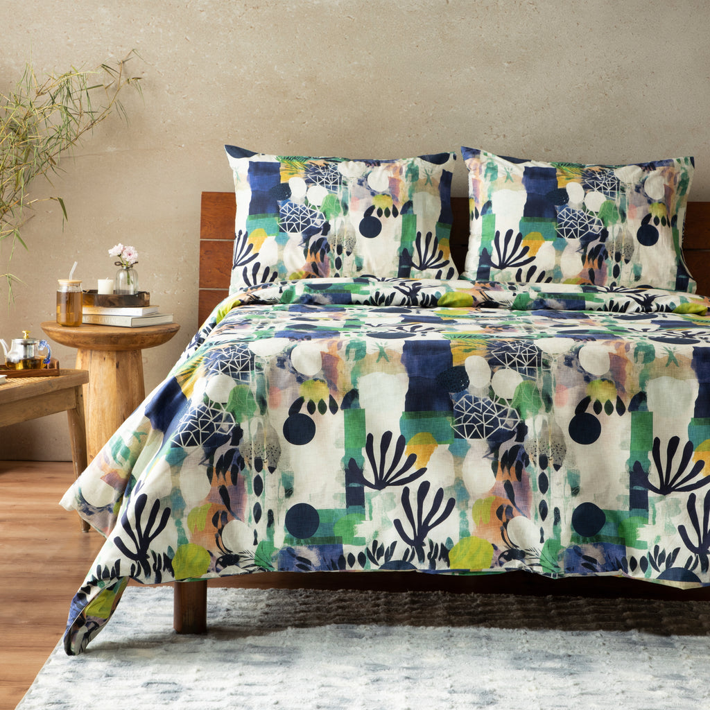 SAFARI 200 TC PERCALE 100% ORGANIC COTTON PRINTED DUVET COVER SET