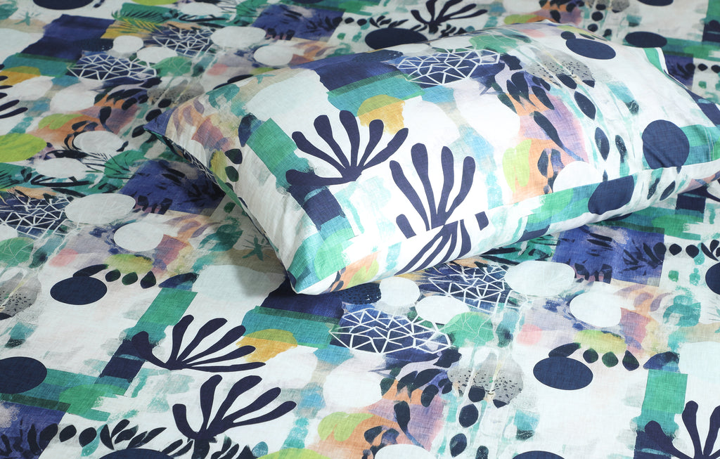 ORGANIC COTTON 200TC PERCALE PRINTED SHEET SET - SAFARI